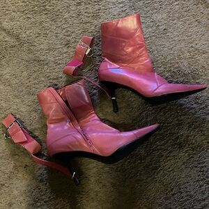 Pink heel boots